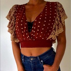 Free People Flutter Sleeve Top
